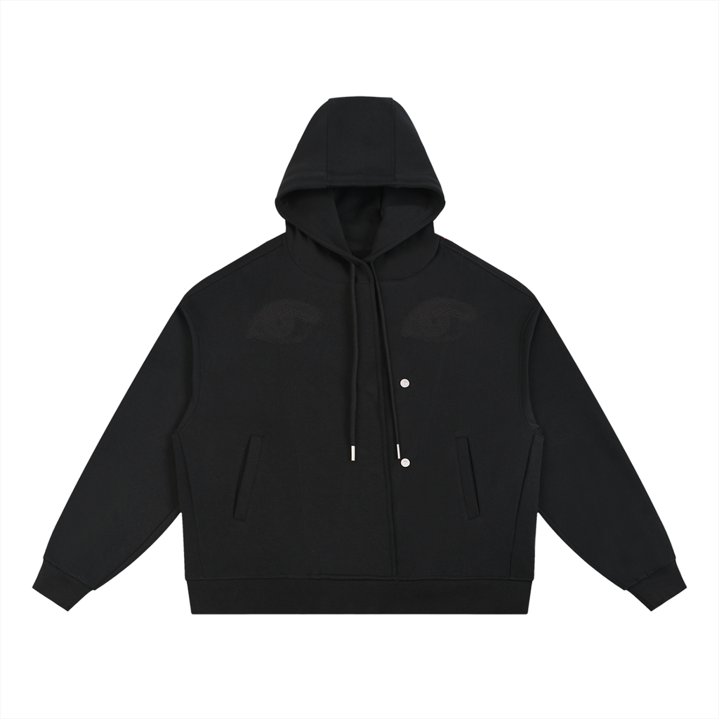 Double Eye Button Placket Hoodie